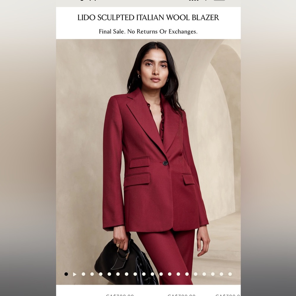 Banana Republic Lido pants suite